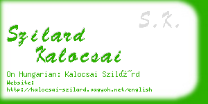 szilard kalocsai business card